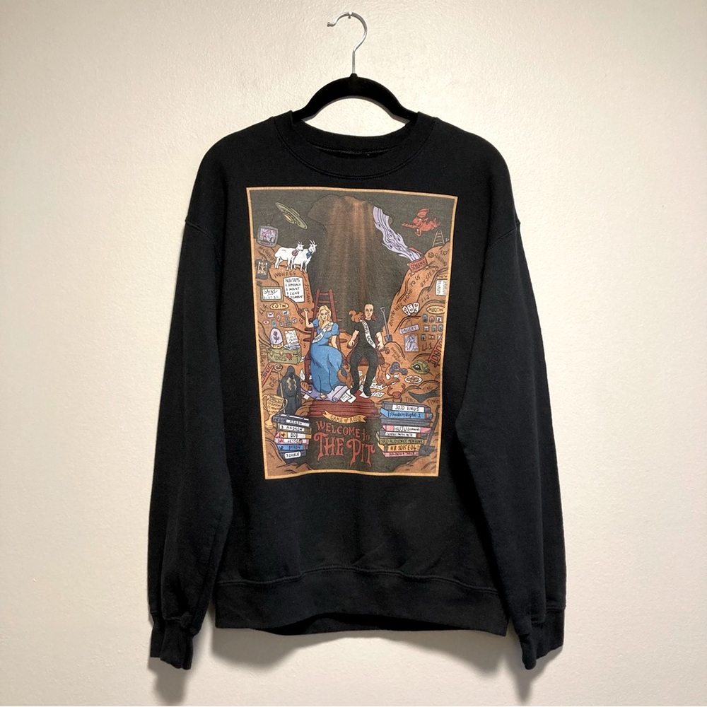 Game of Roses Welcome to the Pit Sweatshirt, Podcast Merch, Crewneck, Black, Med